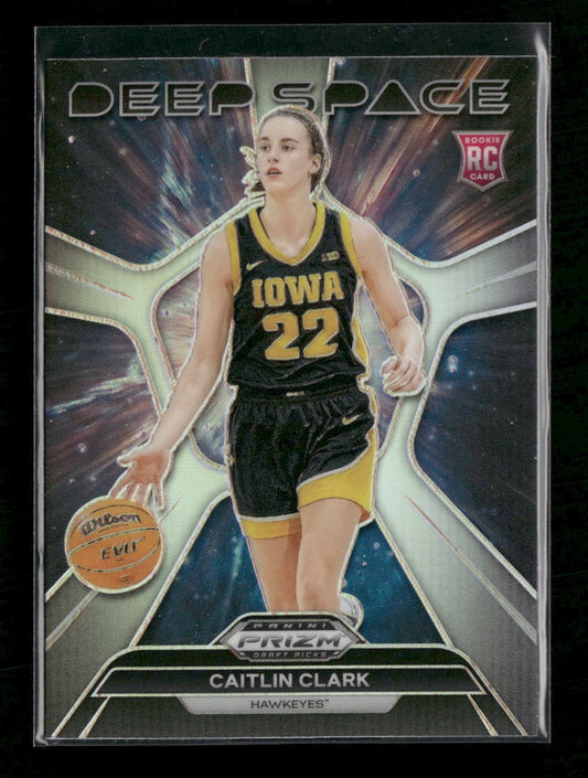 2024 Panini Draft Deep Space Prizm Silver Caitlin Clark #8 (Print lines On Back)