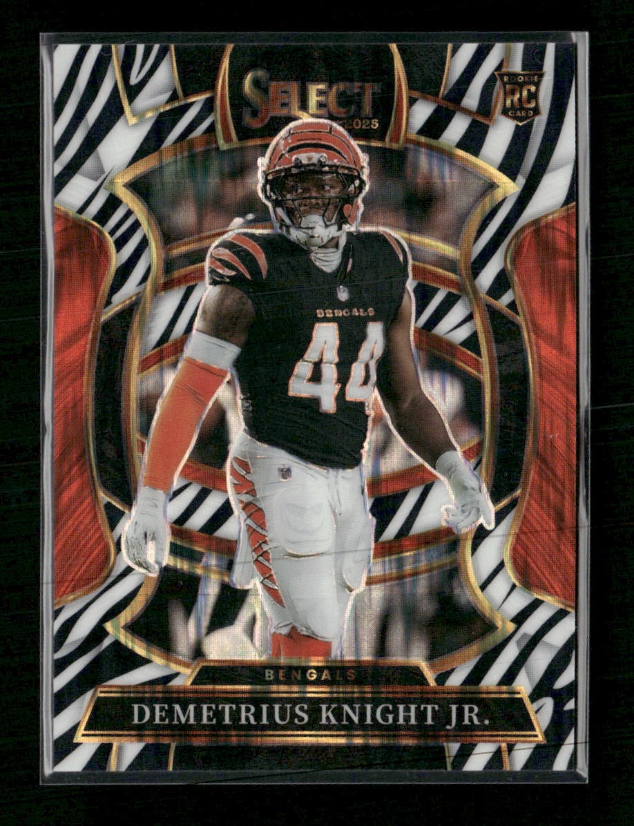 2025 Panini Select Zebra Prizm Demetrius Knight Jr. RC #58
