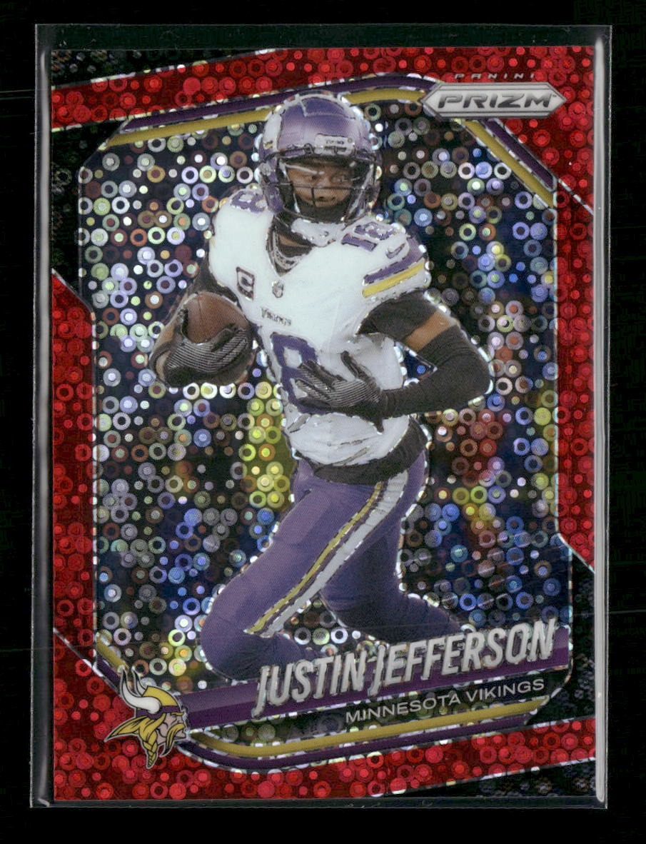 2025 Panini Prizm No Huddle Red Justin Jefferson #/99 #81