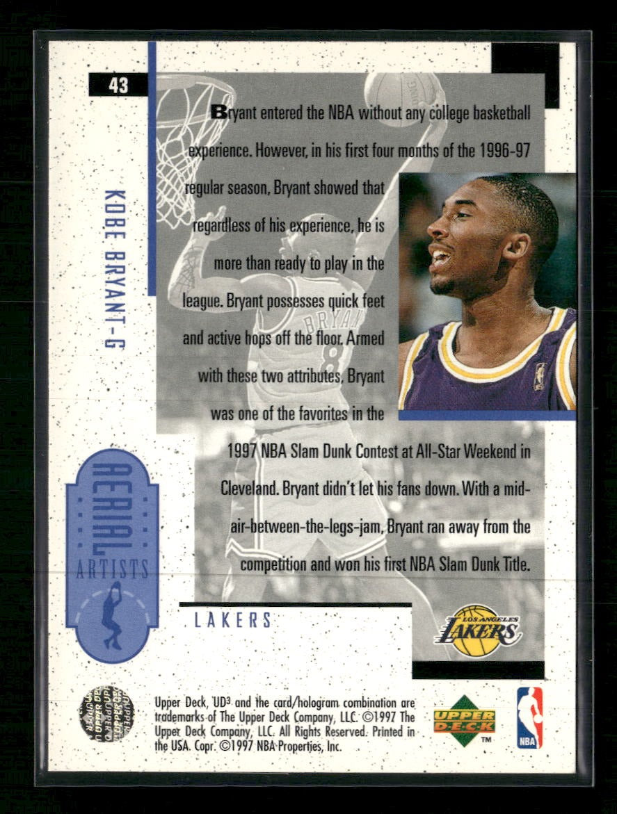1996-97 Upper Deck UD3 Kobe Bryant #43