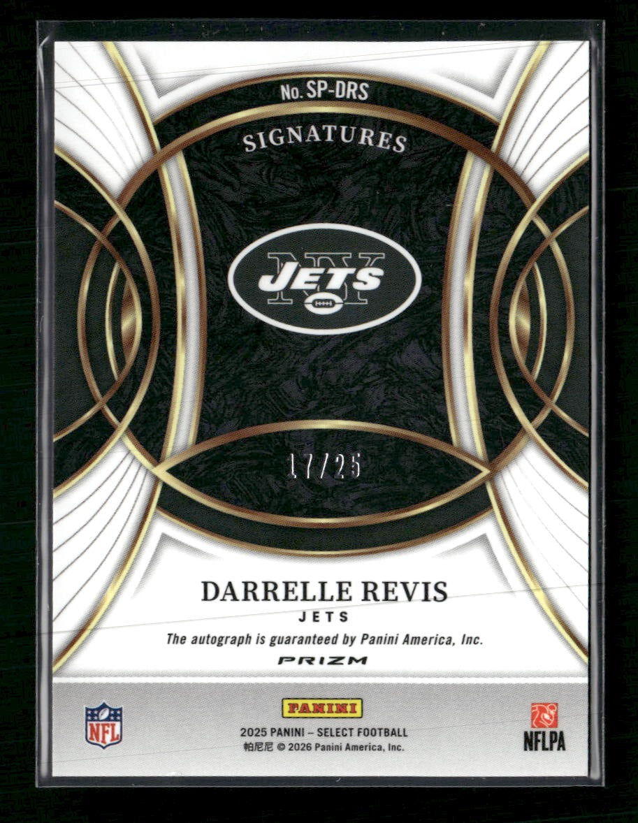 2025 Panini Select Signatures Tie-Dye Prizm Darrelle Revis #/25 AU #SP-DRS