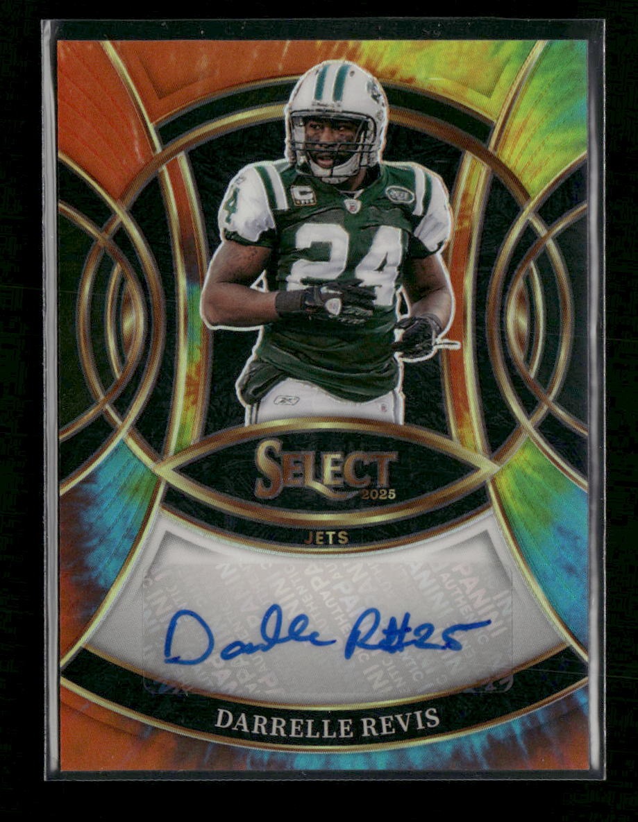 2025 Panini Select Signatures Tie-Dye Prizm Darrelle Revis #/25 AU #SP-DRS
