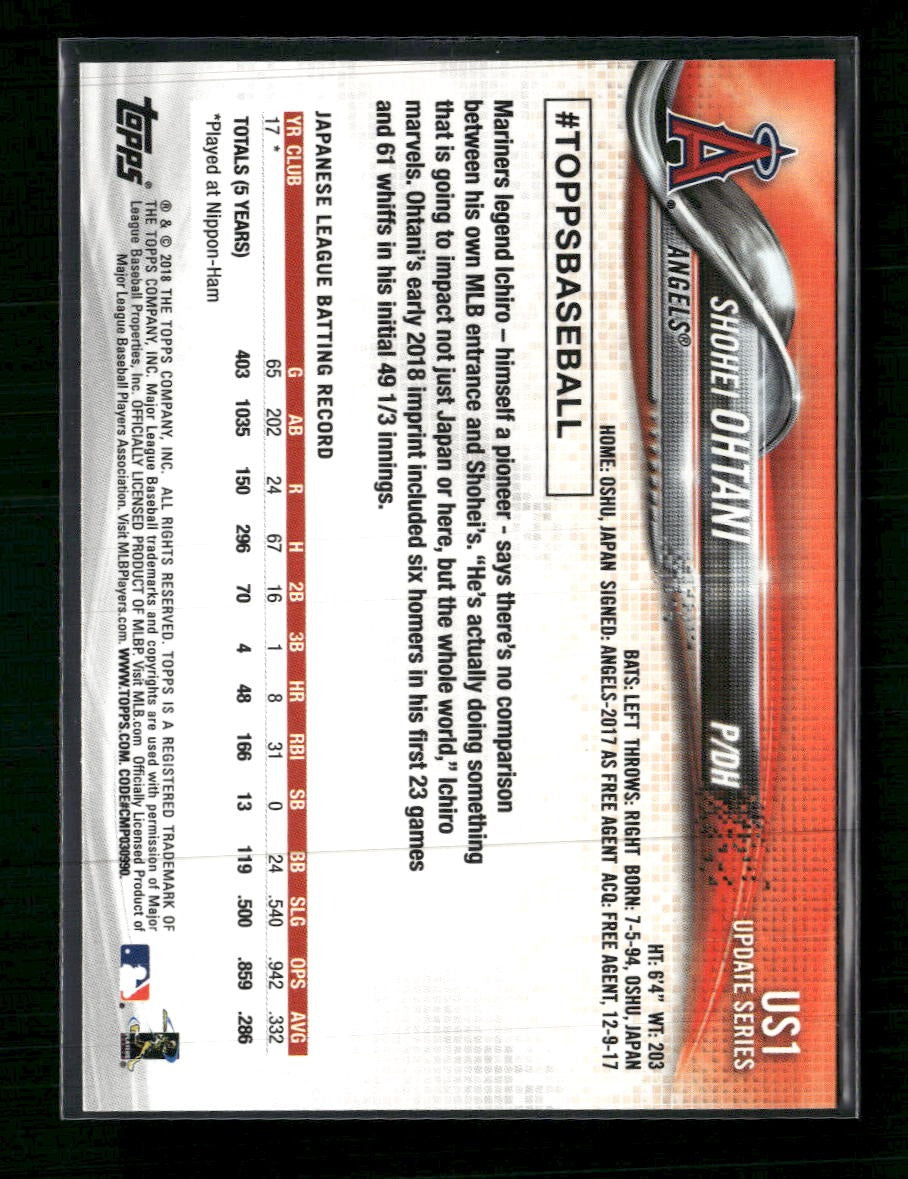 2018 Topps Update Shohei Ohtani #US1