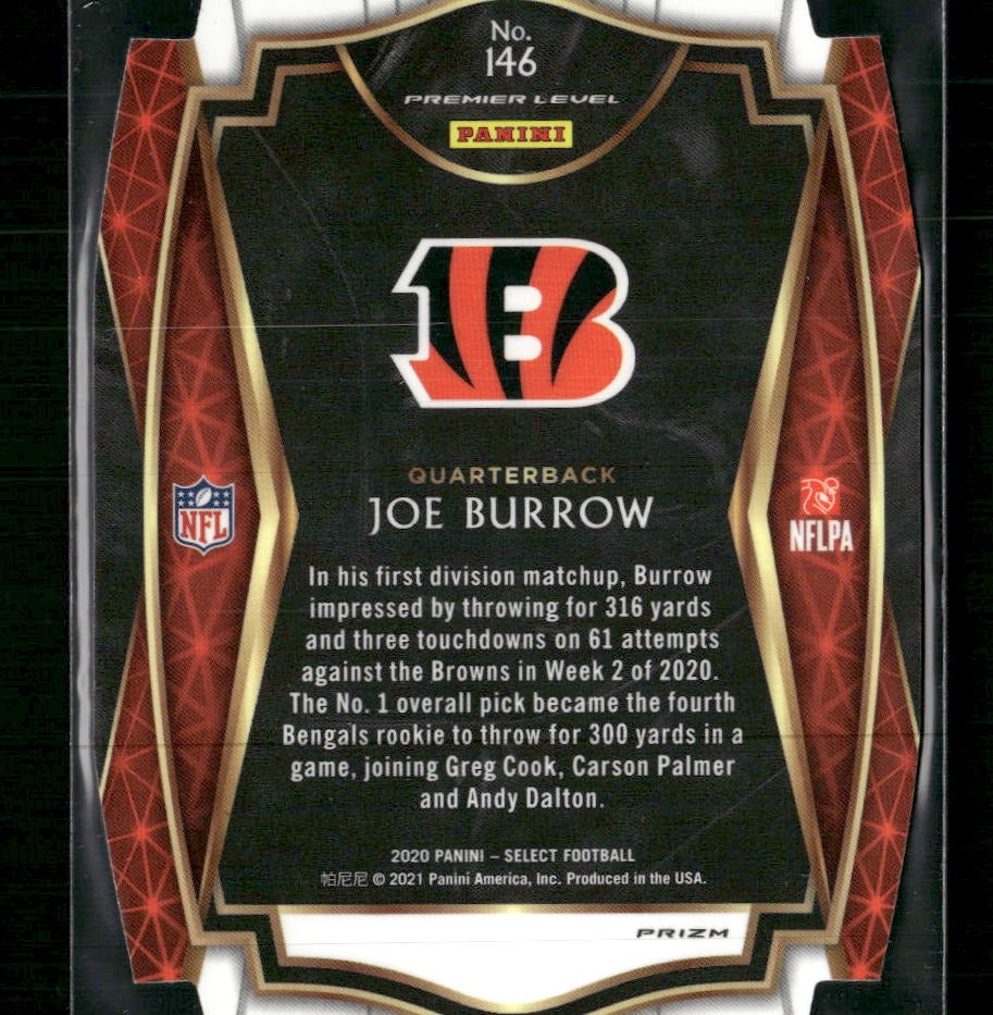 2020 Panini Select Light Blue Prizm Die Cut Joe Burrow RC #146