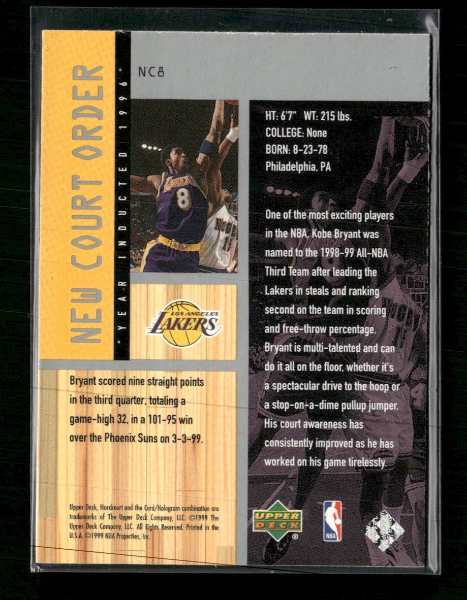 1999-00 Upper Deck Hardcourt New Court Order Kobe Bryant #NC8