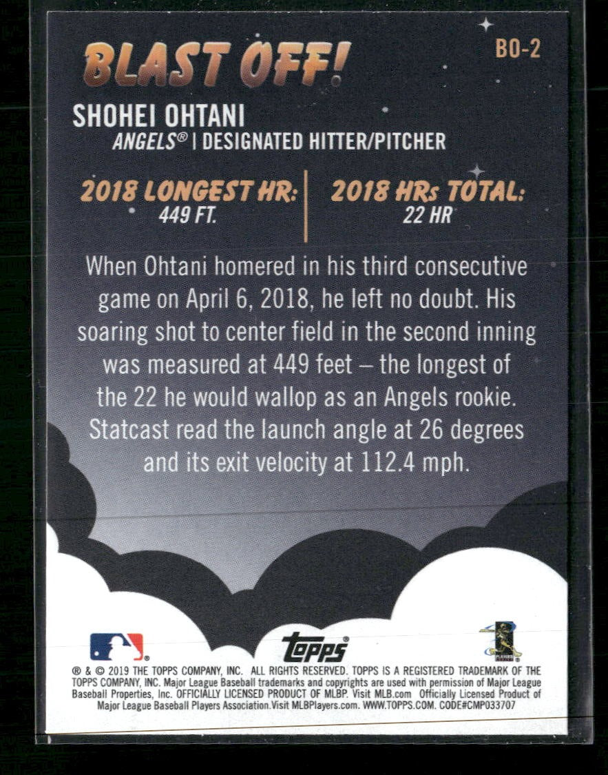2019 Topps Big League Blast Off! Shohei Ohtani #BO-2