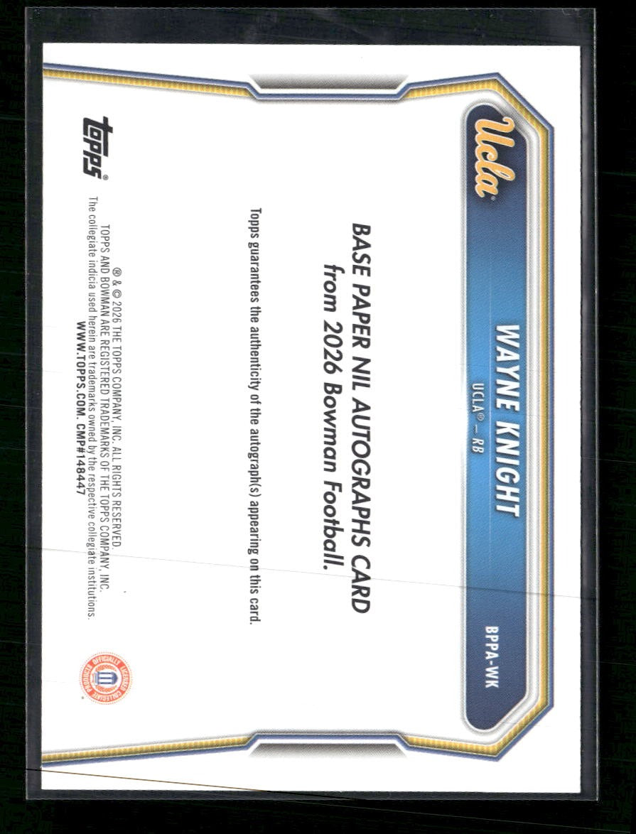 2026 Bowman Prospect Autographs Green Wayne Knight #/99 AU #BPPA-WK