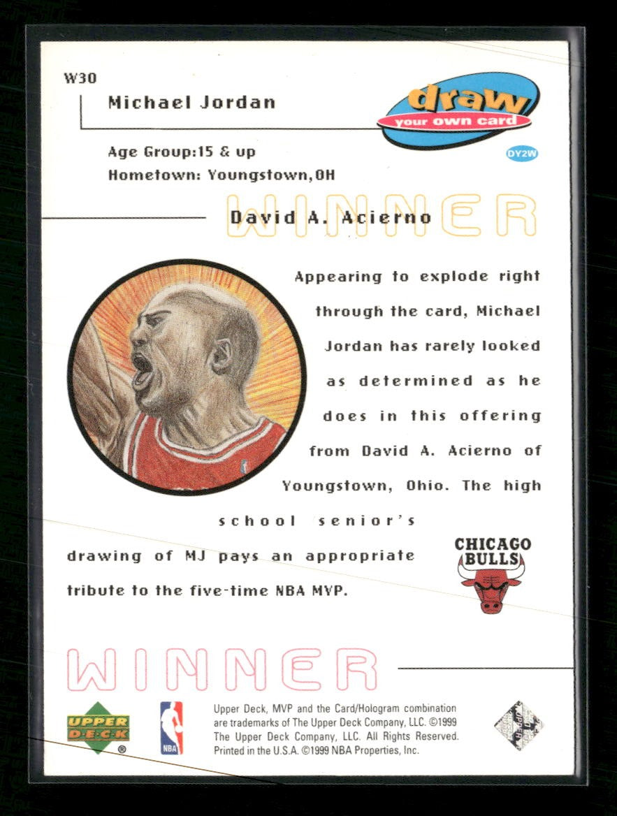 1999-00 Upper Deck MVP Draw Your Own Trading Card Winner Michael Jordan #W30