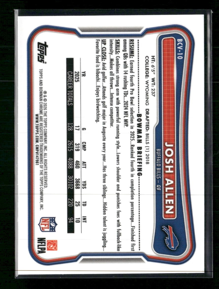 2026 Bowman Chrome Speckle Josh Allen #BCV-10