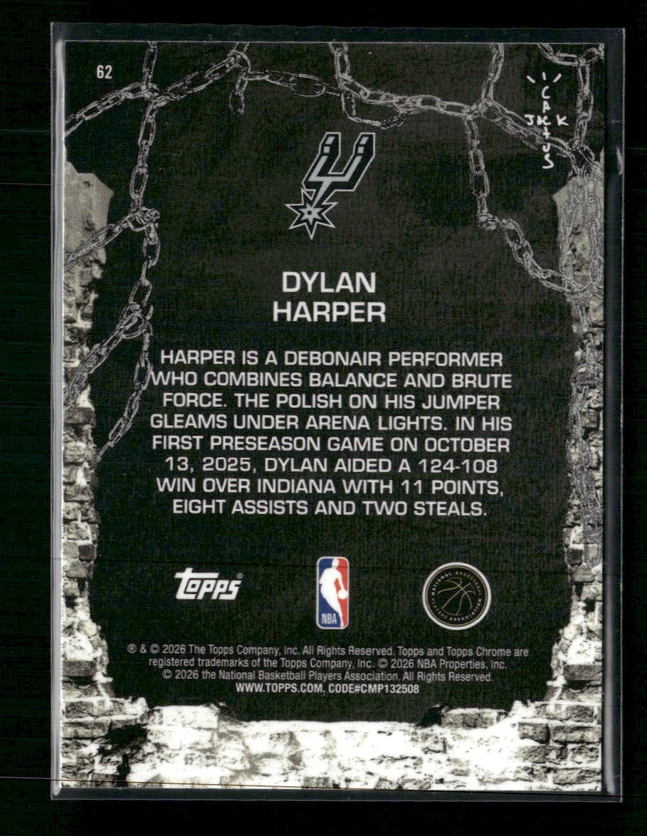 2025-26 Topps Chrome Cactus Jack Blue Refractor Dylan Harper #/150 #62