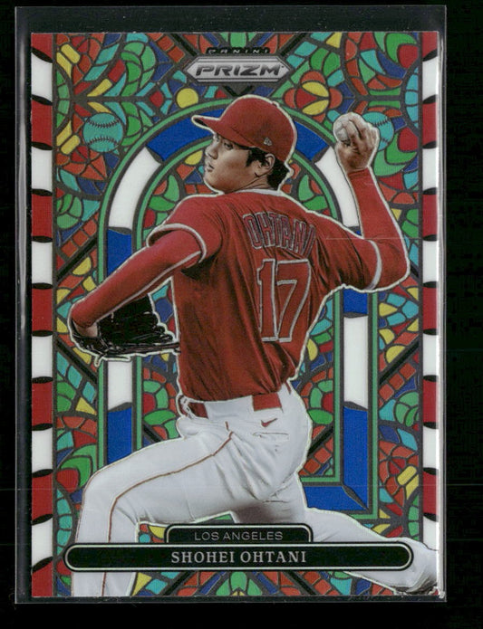 2022 Panini Prizm Stained Glass Red/White/Blue Prizm Shohei Ohtani #SG-3