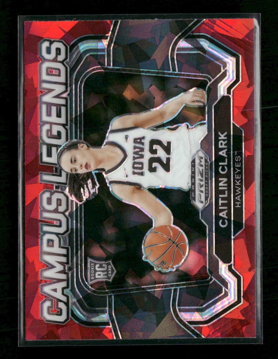 2024 Panini Prizm Draft Picks Campus Legends Prizm Red Ice Caitlin Clark #5