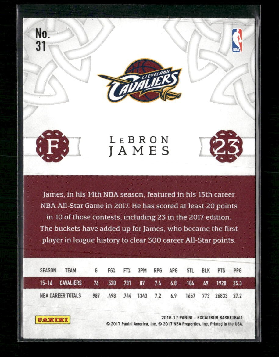 2016-17 Panini Excalibur LeBron James #31