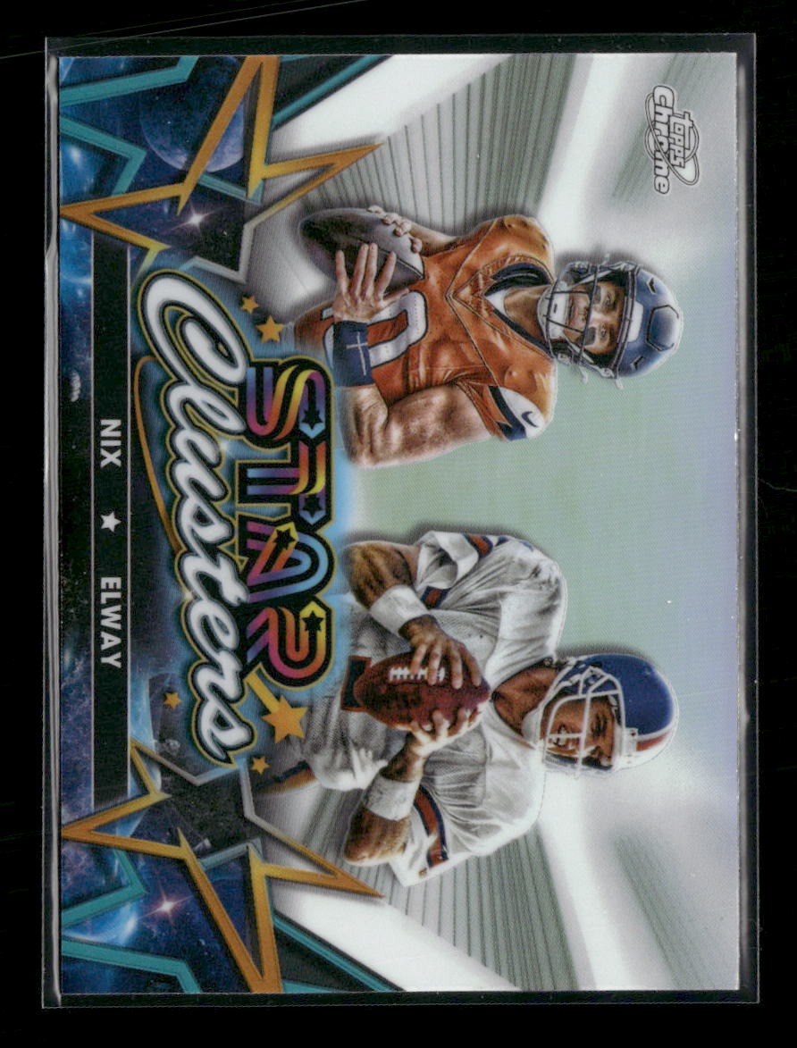 2024 Topps Chrome Cosmic Star Clusters John Elway / Bo Nix #SCL-13