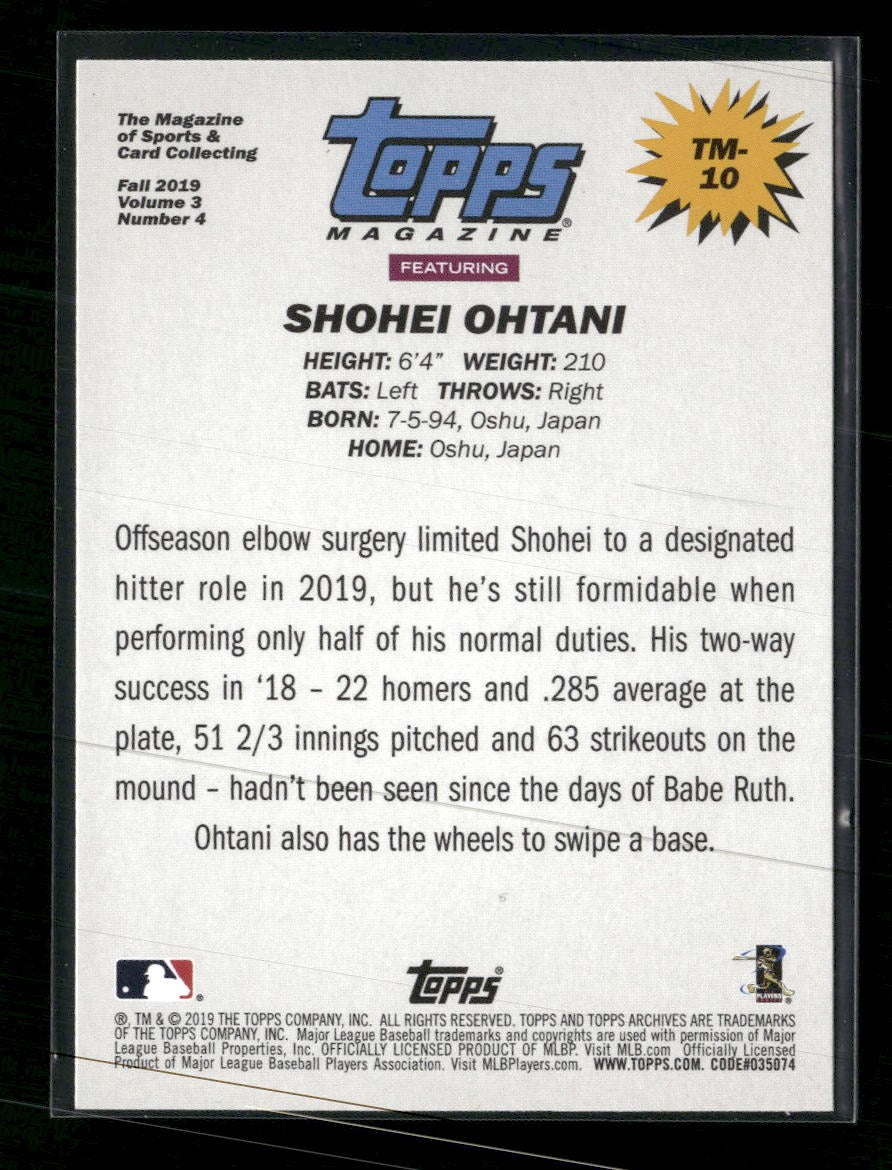 2019 Topps Archives 1994 Topps Magazine Shohei Ohtani #TM-10