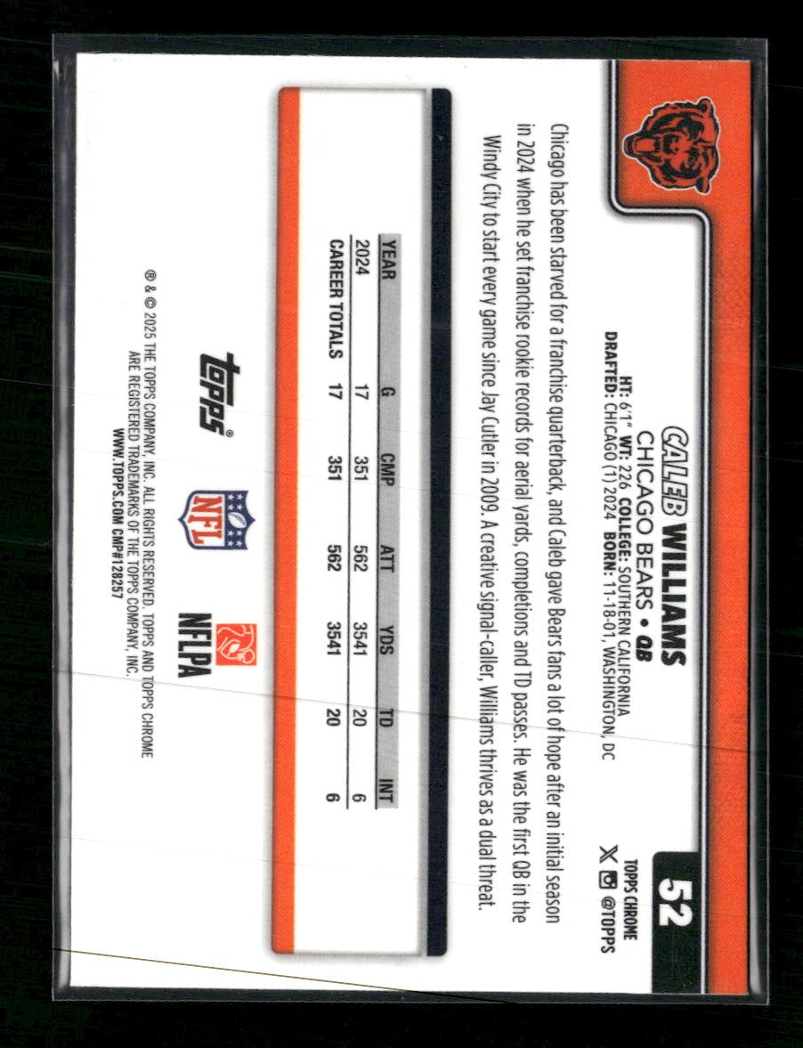 2025 Topps Chrome Sapphire Edition Caleb Williams #52