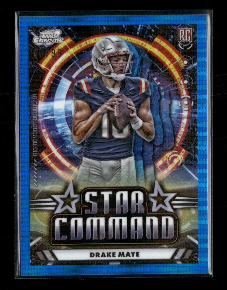 2024 Topps Chrome Cosmic Star Command Blue Moon Refractor Drake Maye #/99 #SC-17