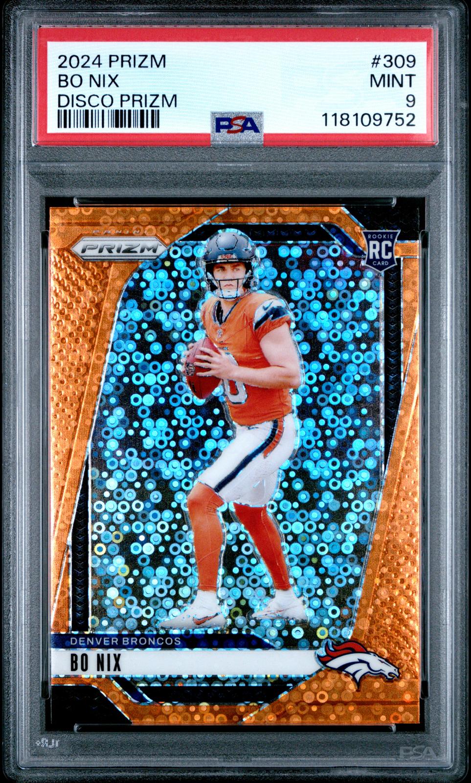 2024 Panini Prizm Disco Prizm Bo Nix 9 PSA #309