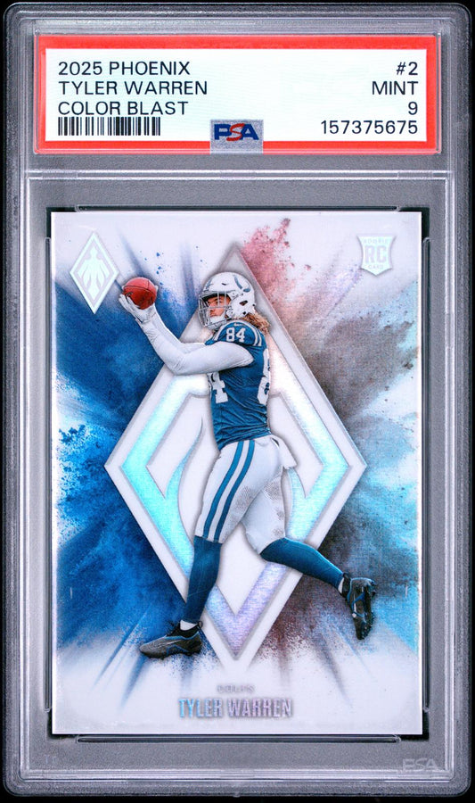 2025 Panini Phoenix Color Blast Tyler Warren 9 PSA #2