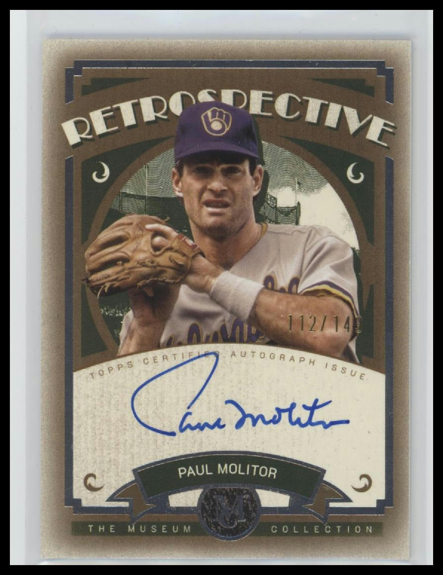 2025 Topps Museum Collection Retrospective Signatures Paul Molitor /149 #RS-PM