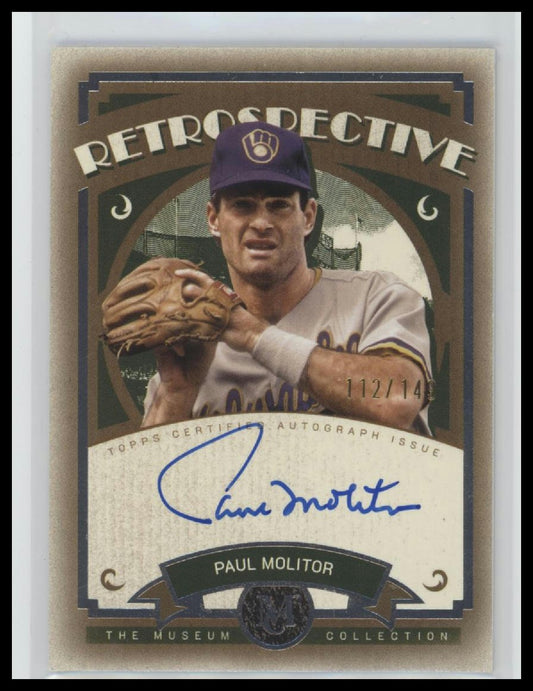 2025 Topps Museum Collection Retrospective Signatures Paul Molitor /149 #RS-PM