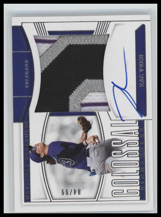 2025 Panini National Treasures Colossal Material AU Zac Veen #/99 AU #CMA-ZV