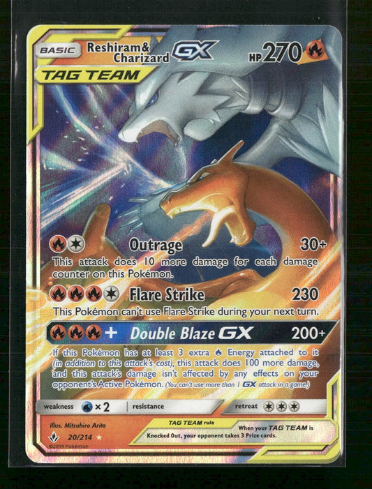 SM - Unbroken Bonds Reshiram & Charizard GX #20/214