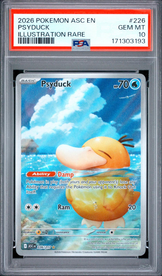 2026 Pokemon Asc En-Ascended Heroes Illustration Rare Psyduck 10 PSA #226