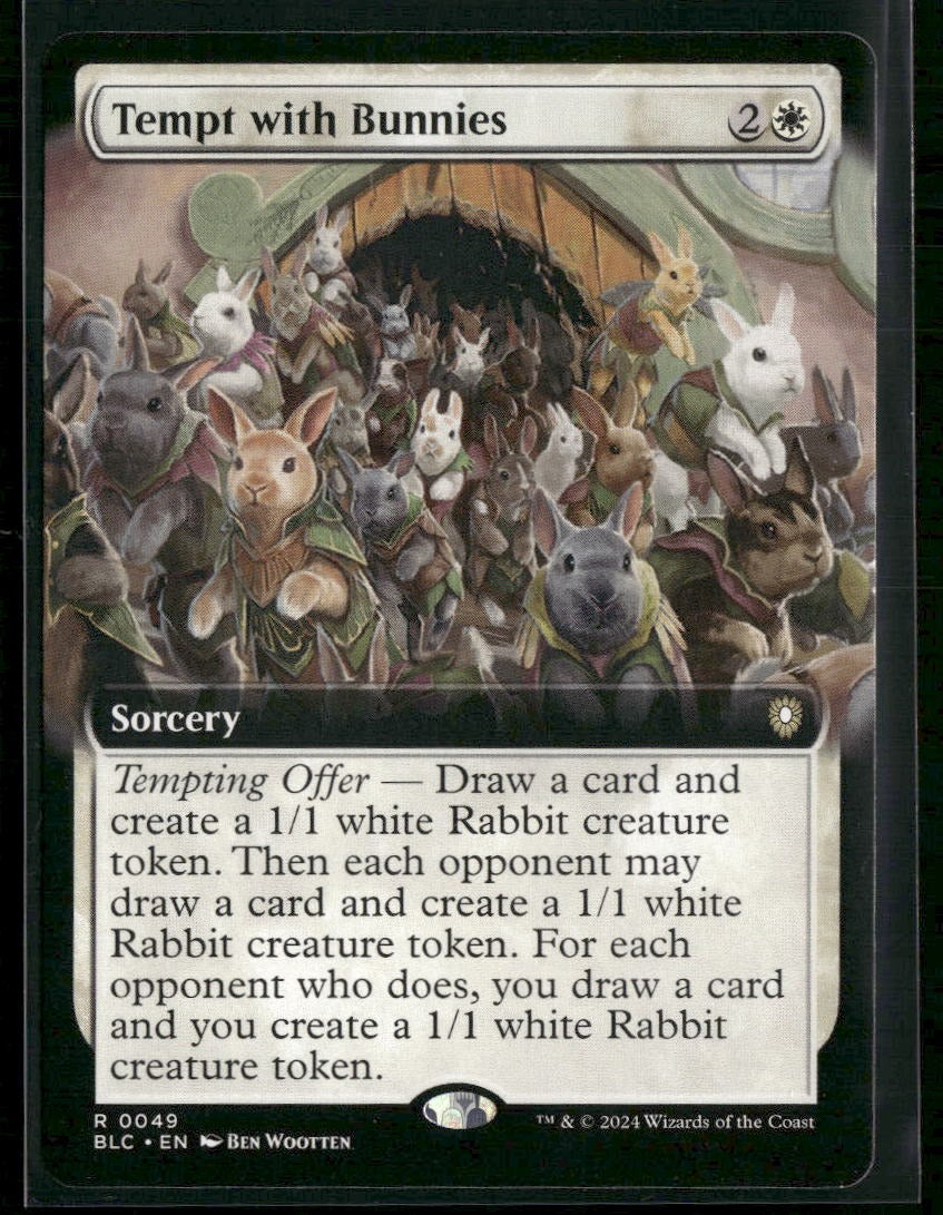 Commander: Bloomburrow Tempt with Bunnies (Extended Art) #49