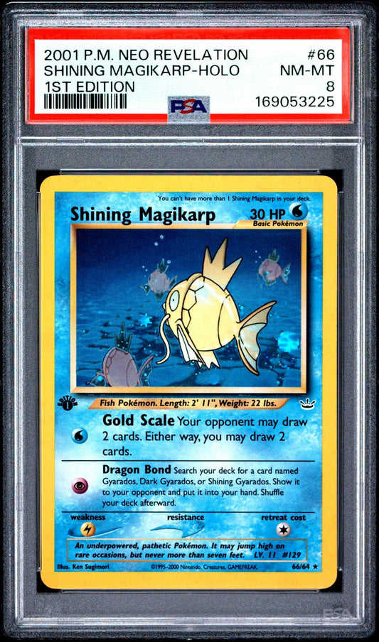 2001 Pokemon Neo Revelation 1st Edition Shining Magikarp-Holo 8 PSA #66