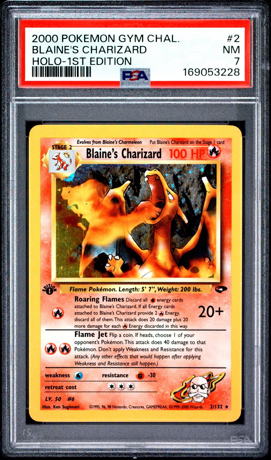 2000 Pokemon Gym Challenge Holo-1st Edition Blaine'S Charizard 7 PSA #2