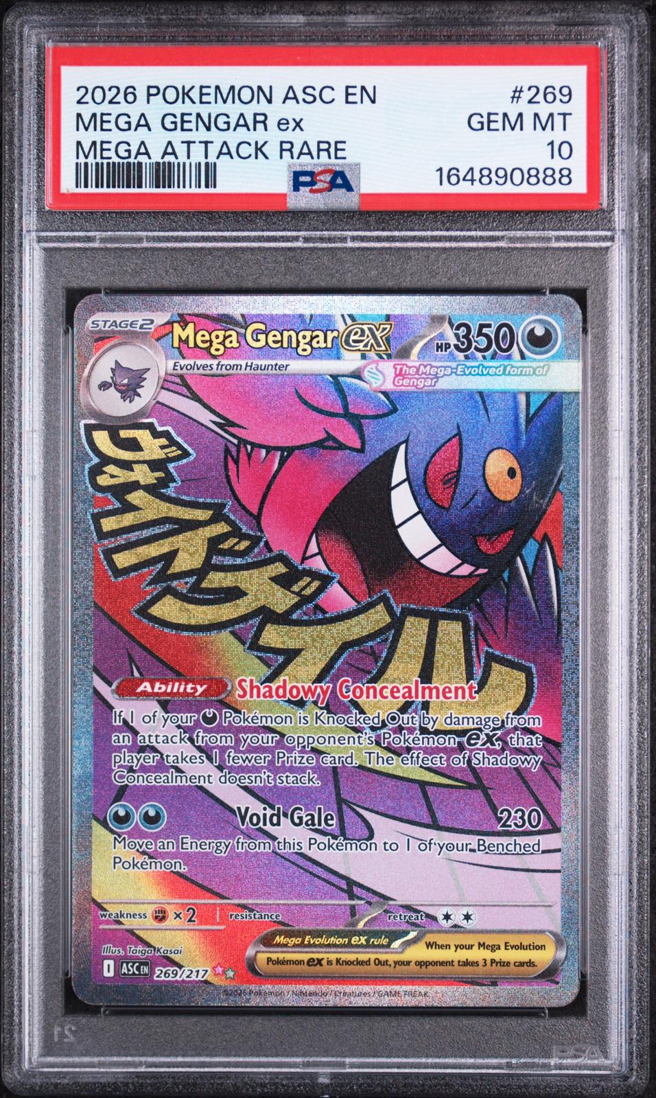 2026 Pokemon Asc En-Ascended Heroes Mega Attack Rare Mega Gengar Ex 10 PSA #269