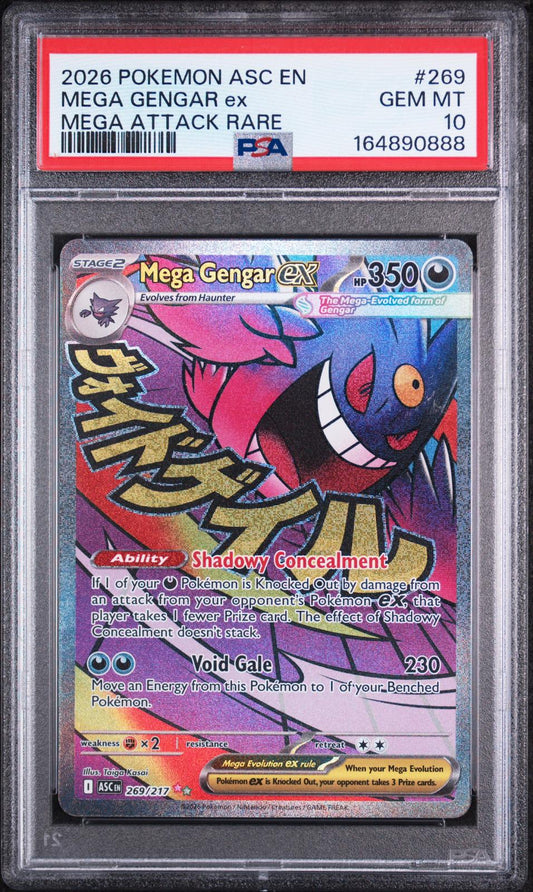 2026 Pokemon Asc En-Ascended Heroes Mega Attack Rare Mega Gengar Ex 10 PSA #269