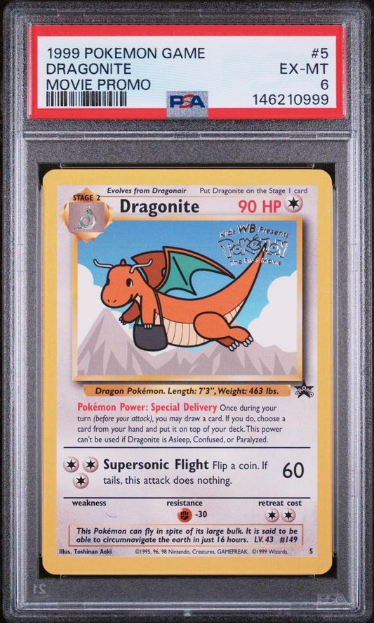 1999 Pokemon Movie Promo Dragonite 6 PSA #5