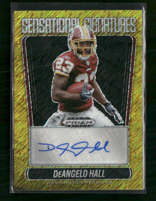 2025 Panini Prizm Black Signature Series Gold Shimmer #/10 DeAngelo Hall #SS-DHL