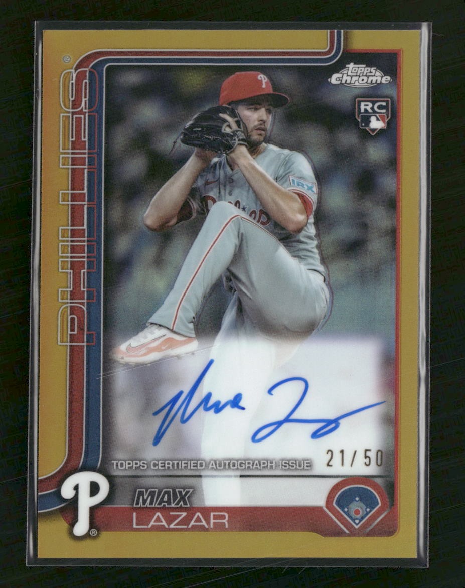 2025 Topps Chrome Rookie Autographs Gold #/50 Max Lazar AU #RA-ML