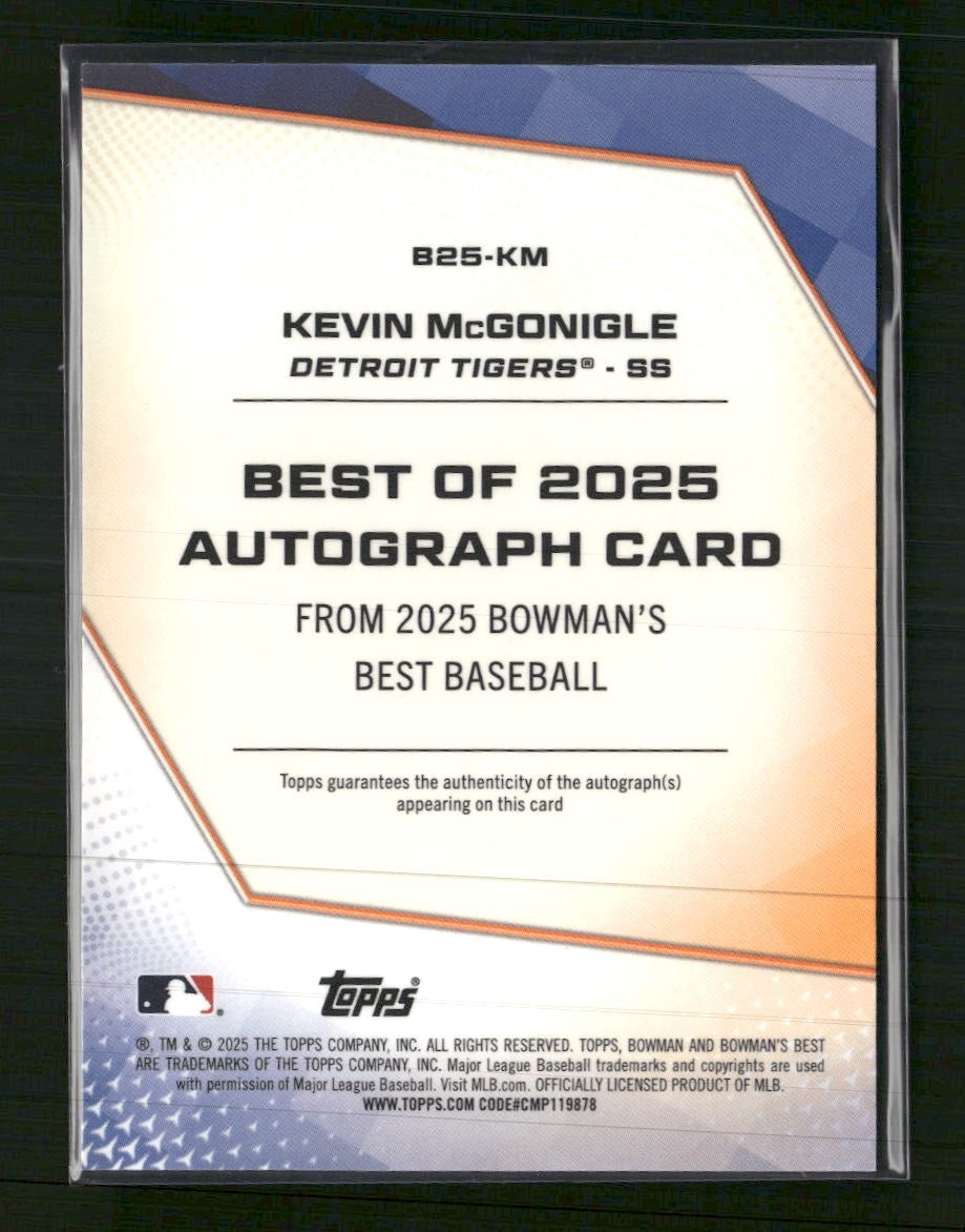 2025 Bowman's Best Best of 2025 Autographs Refractor Kevin McGonigle AU #B25-KM