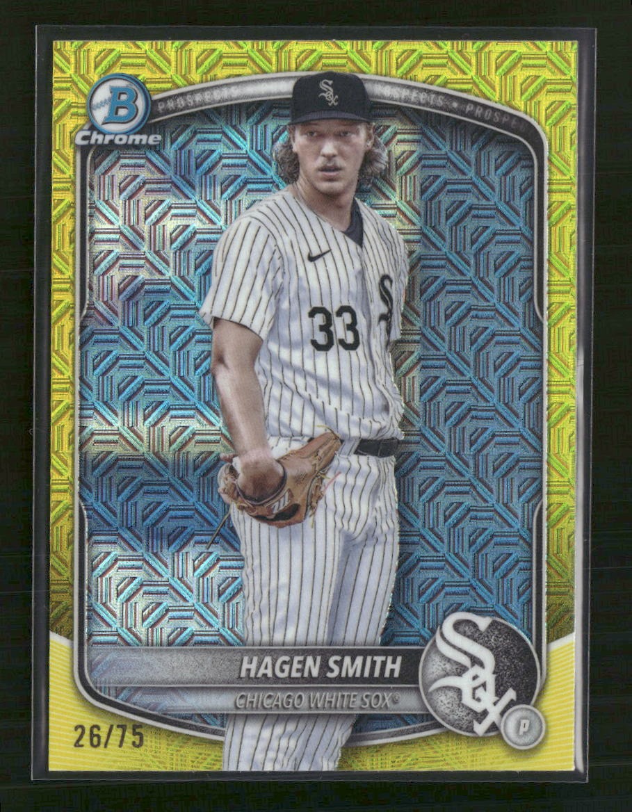 2025 Bowman Chrome Prospects Mojo Yellow Refractor Hagen Smith #/75 #BCP-44