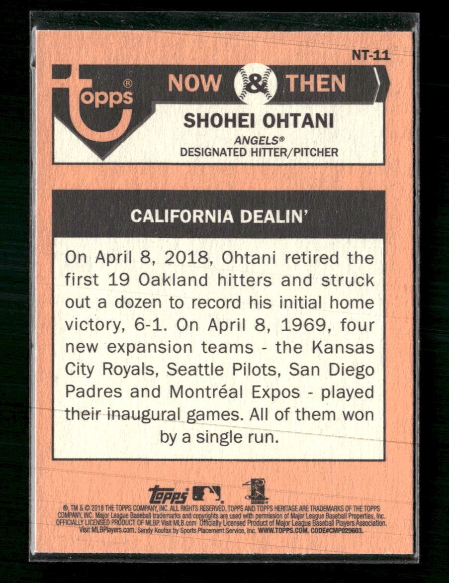2018 Topps Heritage Now & Then Shohei Ohtani #NT-11