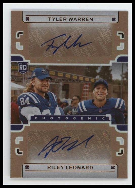 2025 Panini Photogenic Teammate Auto Bronze Tyler Warren / Riley Leonard #RT-IND