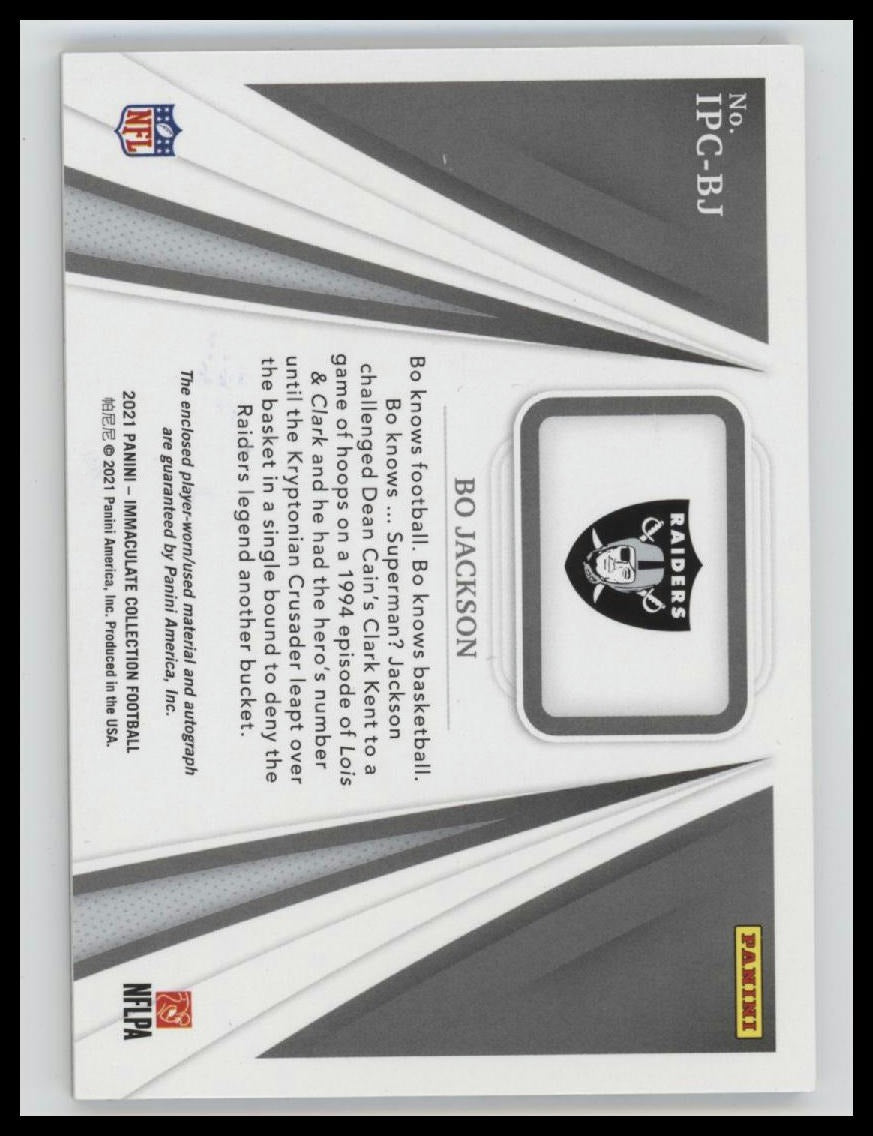 2021 Panini Immaculate Immaculate Player Collection Auto Bo Jackson #/35 #IPC-BJ