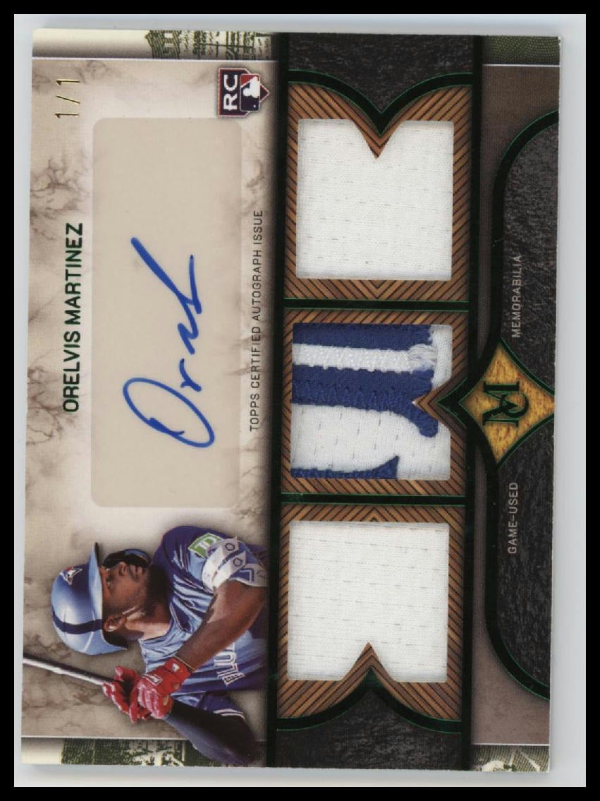 2025 Topps Museum Triple Relic Auto Emerald Orelvis Martinez #/1 AU #SPTRA-OM