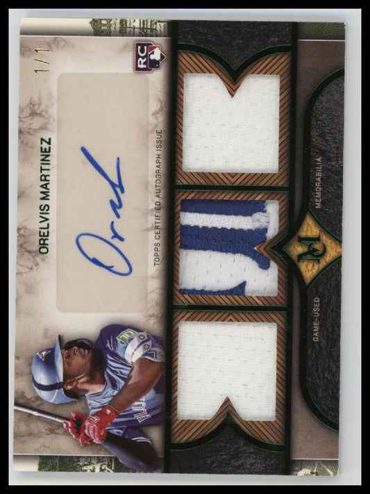 2025 Topps Museum Triple Relic Auto Emerald Orelvis Martinez #/1 AU #SPTRA-OM
