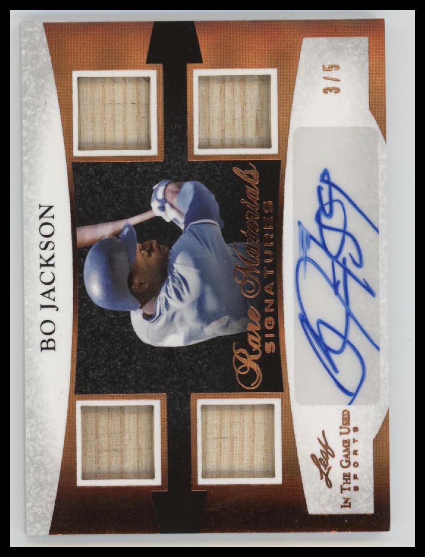 2024 Leaf In The Game Used Materials Signatures Bronze Bo Jackson #/5 #RMS-BJ1
