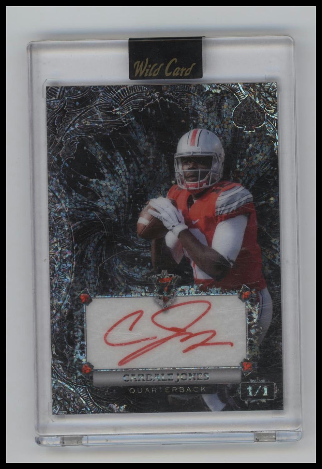 2024 Wild Card 7 Card Studs Sparkles Black Cardale Jones #/1 AU #AS7CG-CJ