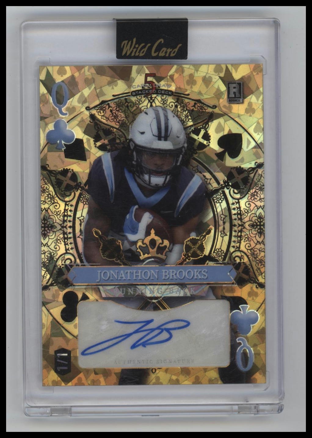 2024 Wild Card 5 Queen of Clubs Crystal Holo Gold Jonathon Brooks #/1 #SDHC-JBA