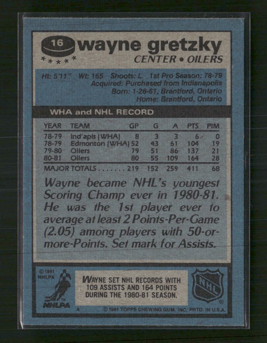 1981-82 Topps Wayne Gretzky #16