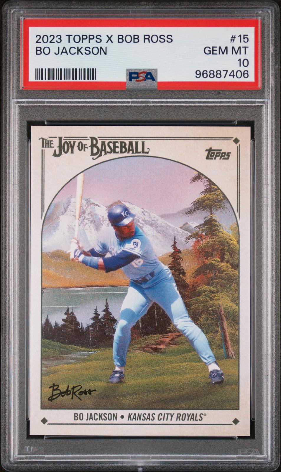 2023 Topps X Bob Ross The Joy Of Baseball Bo Jackson 10 PSA #15