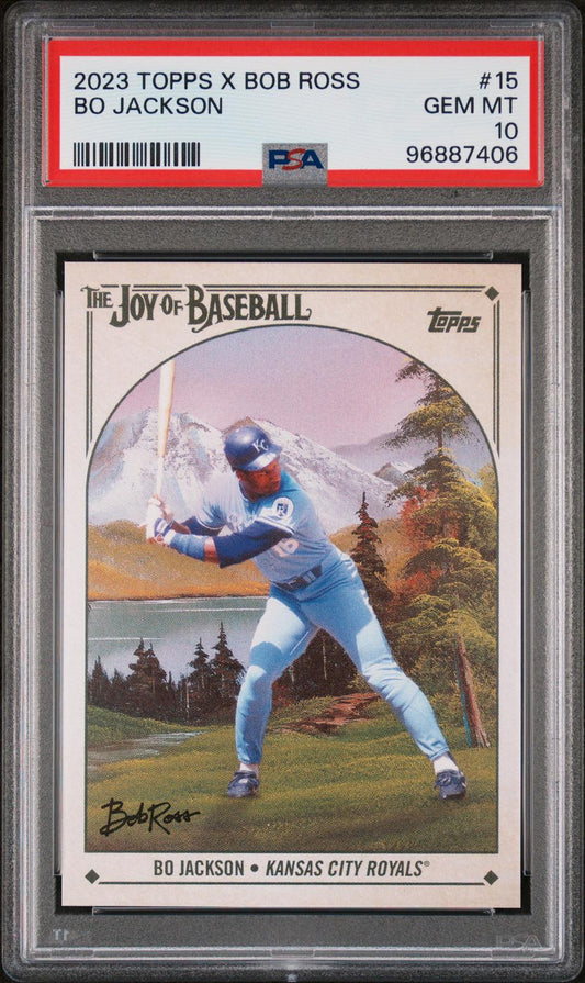 2023 Topps X Bob Ross The Joy Of Baseball Bo Jackson 10 PSA #15