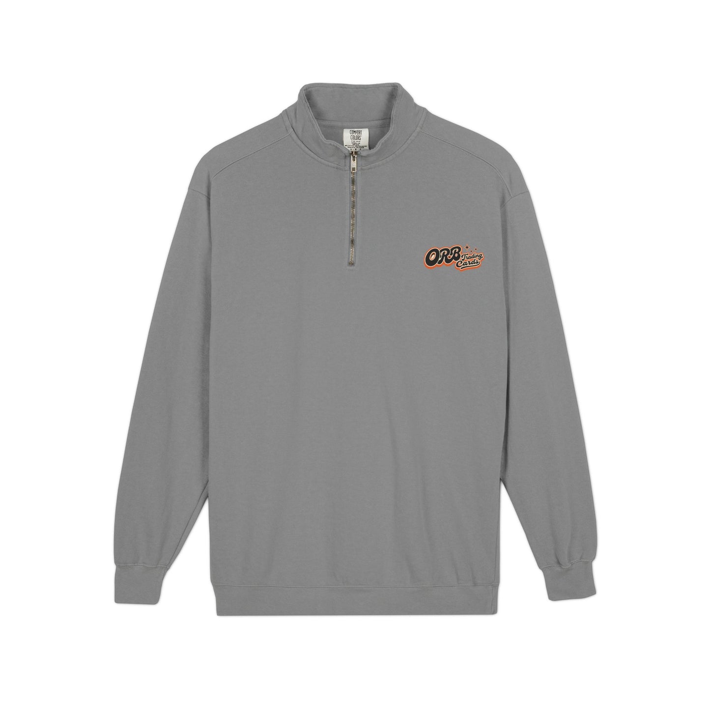 Quarter-Zip Sweatshirt — Retro 'OFB' Chest Logo, Casual Lightweight Pullover